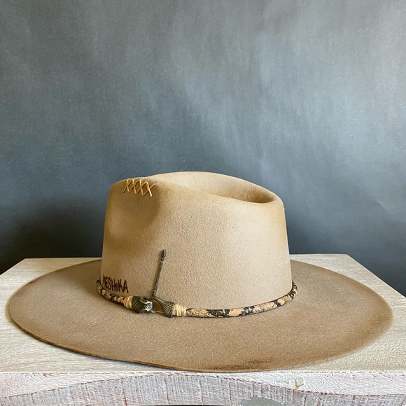 Meshika beaver felt hat, custom made by hand in California. - Picture 1 of 7
